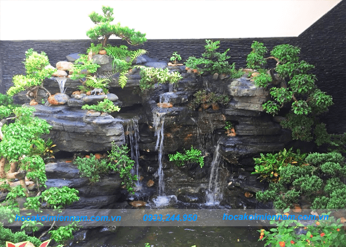 Thiết kế thi công tường thác nước đẹp tại Long An - Tường thác nước bằng đá